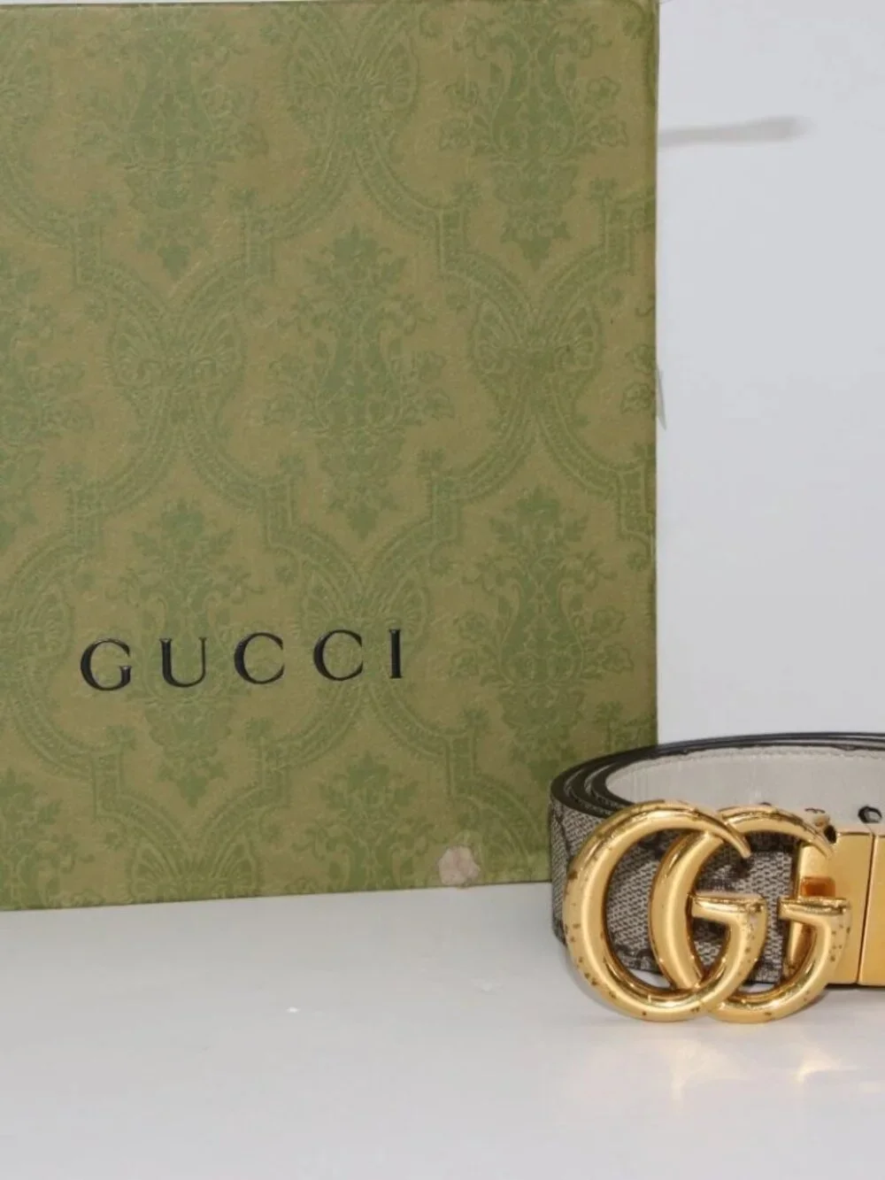 GUCCI GG Marmont 659417 Reversible Thin Belt Size 80/32